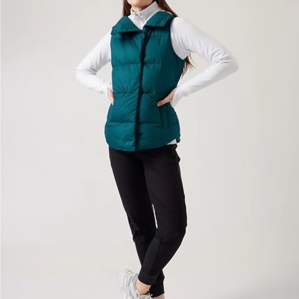 Athleta Blue Quilted Puffer Vest